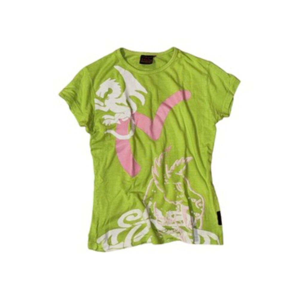 evisu green logo graphic tee